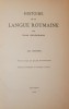 HISTOIRE DE LA LANGUE ROUMAINE