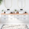 VidaXL Blat de baie, maro deschis, 220x60x(2-6) cm, lemn masiv tratat