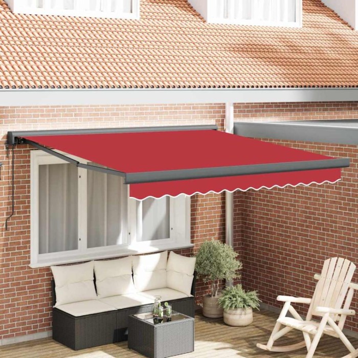 vidaXL Cortina Retractabilă Roșu 350 x 250 cm Material textil, Metal 3330444