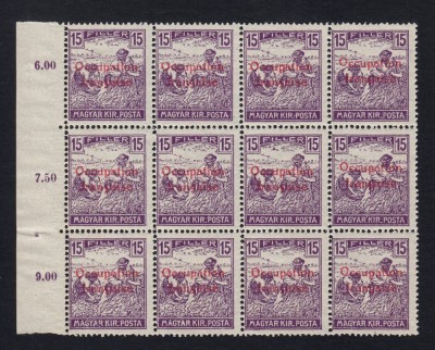 OCUPATIA FRANCEZA IN ARAD 1919 15 BANI SECERATORI FRAGMENT CU EROARE MNH foto