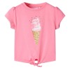 Tricou pentru copii, roz fosforescent, 140, vidaXL
