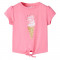 Tricou pentru copii, roz fosforescent, 140