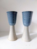 2 cupe tip pocal, ceramica, stantate JH, 22.5cm, gresie Jane Hamlyn Salt Glazed