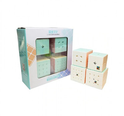 Set Cub Magic MoYu Meilong, 2x2, 3x3, 4x4, 5x5, Macaron Stickerless, 474CUB foto