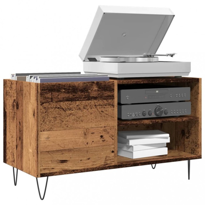 vidaXL Dulap pentru discuri, lemn vechi, 84,5x38x48 cm, lemn prelucrat 857242
