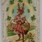FELICITARE DE PASTE , IEPUROAICA CU COSURI DE OUA VOPSITE , CARTE POSTALA , CROMOLITOGRAFIE , CLASICA , DATATA 1904