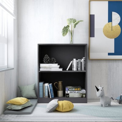 vidaXL Bibliotecă, gri, 60x24x76 cm, lemn compozit foto