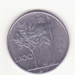 Italia 100 Lire 1977 - large type foto