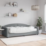 VidaXL Pat de zi cu saltea, gri deschis, 100x200 cm, textil 3197517