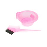 Set de castron și perie pentru colorarea părului, culoare Roz