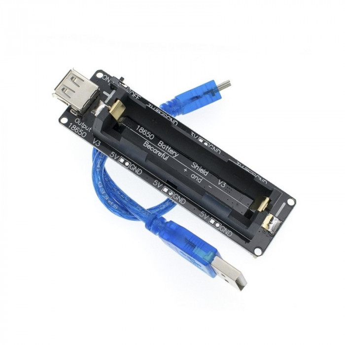 Modul incarcare 1 baterie 18650, cablu USB-MicroUSB de 25cm
