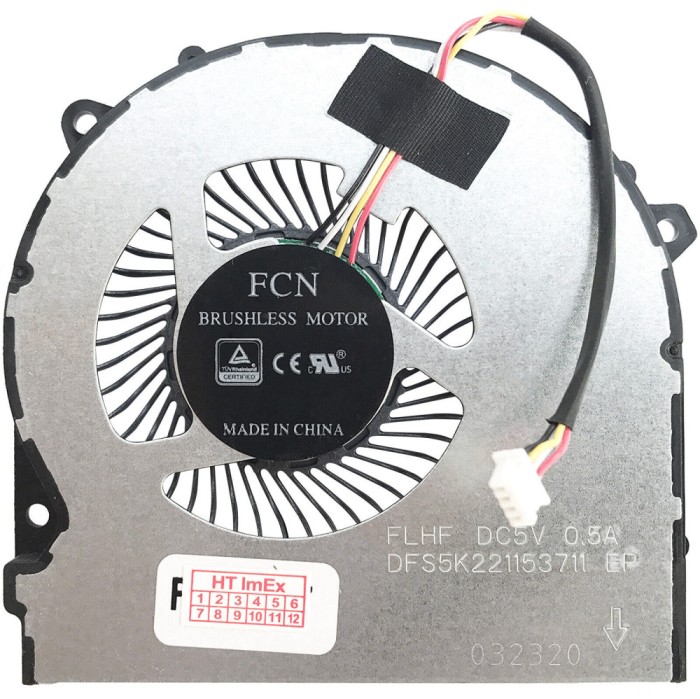 Cooler procesor Laptop, Clevo NH70, NH77, DFS5K221153711, FLHF, 5V, 0.5A, CPU