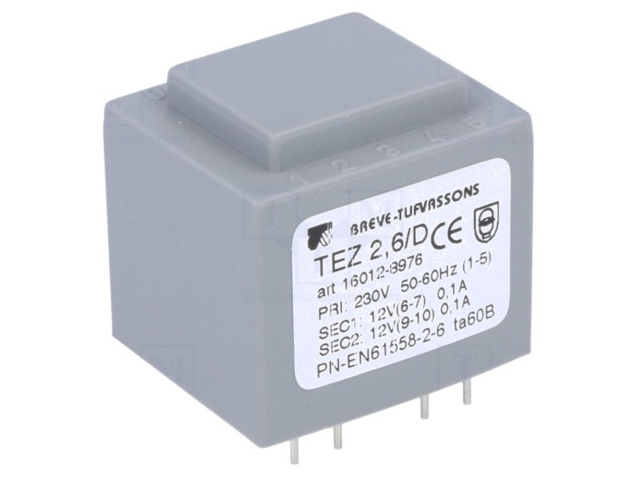Transformator &icirc;ncapsulat 2,5VA 230V 12V
