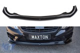 Spoiler Maxton Design potrivit pentru bara de protectie frontala A Design pe Mercedes S-Class W222 2013-2017, lac negru Performance AutoTuning