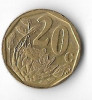 Moneda 20 cents 2008, Afrika Isewula - Africa de Sud, Bronz-Aluminiu