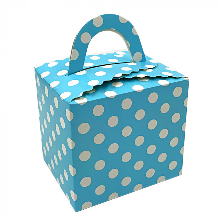 Cutie pătrată cu buline - bleu