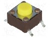 Microintrerupator, 6.2x6.2mm, OFF-(ON), SPST-NO, DIPTRONICS - DTSM-62Y-V-B