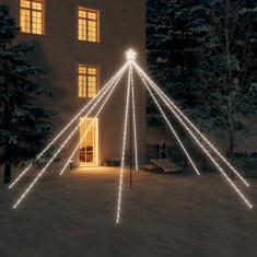 vidaXL Pom de Crăciun LED Interioară Exterior 800 LED-uri Alb Rece 5 m