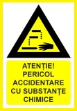 Placuta atentie pericol accidentare cu substante chimice
