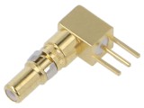 Pin tată CONEC aliaj cupru aurit THT unghi 50&Omega; pentru PCB