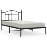 Cumpara ieftin Cadru de pat din metal cu tablie, negru, 107x203 cm