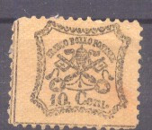 Italy Papal State 1868 Coat of arms 10C Mi.22y MH AM.351 foto