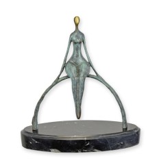 Femeie nud-statueta moderna din bronz cu un soclu din marmura BX-82