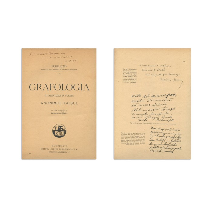 Henric Stahl, Grafologia și expertizele &icirc;n scrieri, cu dedicație pentru Mihail Dragomirescu