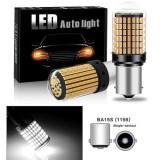 Bec LED Auto P21W 1156 BA15S, 6500K Alb Xenon, 4000 Lumeni, 12V, 140 LED, Universal - Cireasa, Pozitie, Semnalizare