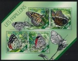 Timbre Niger 2014, Fluturi, Colita + Bloc, 2 Imagini, Colectie, Timbre Straine Dupa 1950