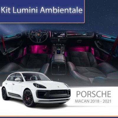 Lumini ambientale Porsche Macan 2018-2021 set complet cu trimuri control telefon sau sistem original CarStore Technology foto