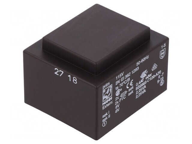 Transformator &Icirc;ncapsulat 4.5VA 115VAC 6V 375mA PCB