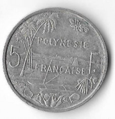 Moneda 5 francs 1983 - Polinezia Franceza foto