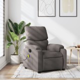 VidaXL Fotoliu de masaj rabatabil, gri taupe, material textil