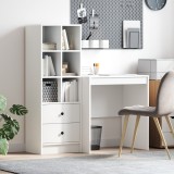 vidaXL Birou cu sertar cu raft cu depozitare 2 pcs Alb 3337345