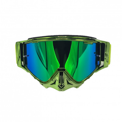 Ochelari unisex ski, ciclism, rama verde lucioasa, lentila multicolora, O11GBMN foto