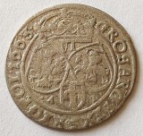 (A787) MONEDA DIN ARGINT POLONIA - 6 GROSZY GROSI 1663, IOAN II CASIMIR VASA, CRACOVIA, Europa