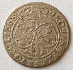 (A787) MONEDA DIN ARGINT POLONIA - 6 GROSZY GROSI 1663, IOAN II CASIMIR VASA, CRACOVIA