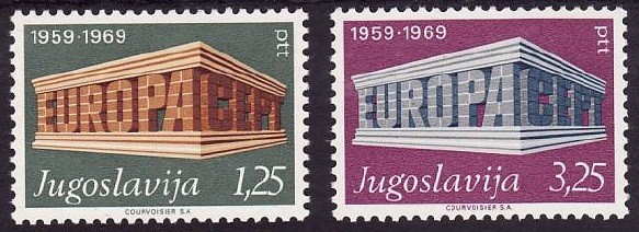 B1753 - Jugoslavia 1969 - Europa-cept 2v neuzat,perfecta stare