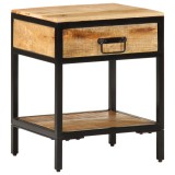 vidaXL Noptieră Maro 40 x 35 x 50 cm Lemn de mango masiv și metal 374088