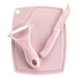 Set 3 piese, cutite ceramica , Roz