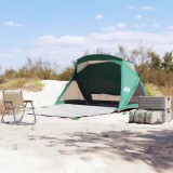 VidaXL Cort de plajă 2 persoane, verde marin, impermeabil