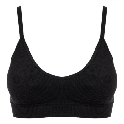 Bustieră Femei Ribbed Seamless, Negru, One Size, Poliester Elastan foto
