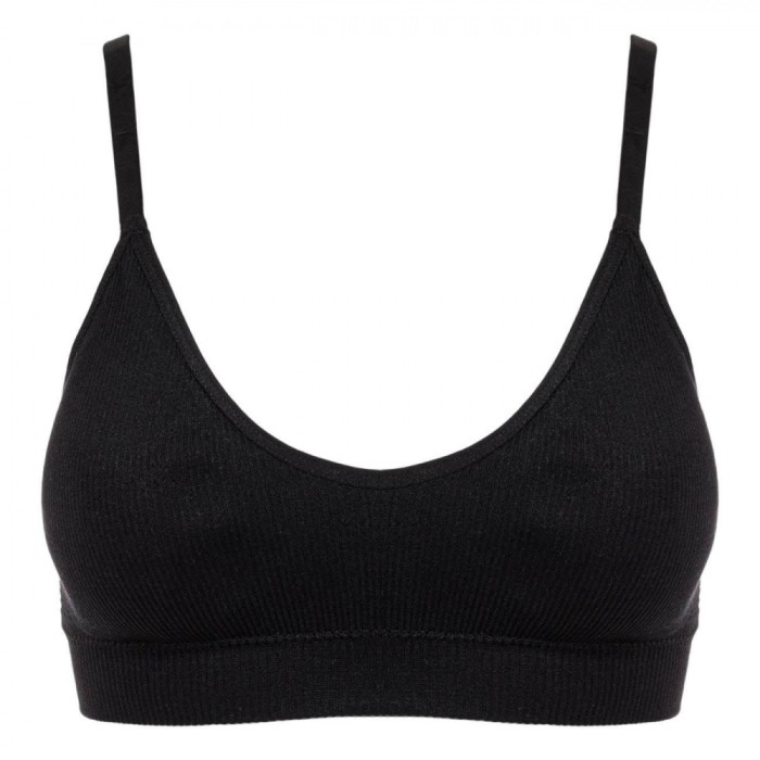 Bustieră Femei Ribbed Seamless, Negru, One Size, Poliester Elastan