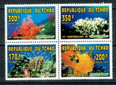 Tchad 1996 - Corali, fauna marina, serie neuzata foto