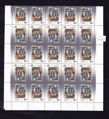 Lithuania 1993 50 x Europa CEPT Modern art in fold block Mi.544 MNH CA.025 foto