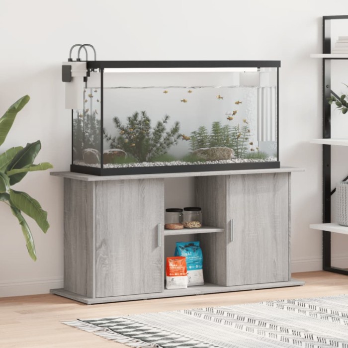 vidaXL Suport acvariu, gri sonoma, 121x41x58 cm, lemn prelucrat 833621