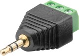 Adaptor bloc terminal cu 3 pini tip regleta cu surub la Jack 3.5 mm tata 3 pini stereo Goobay 76745
