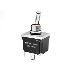 Intrerupator basculant cu mentinere, 2 pozitii, 4 pini, ON-OFF, 20A 24VDC, iluminare rosu-verde, DPST, FLKN2-21N-P-RG