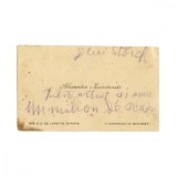 Alexandru Macedonski, carte de vizită cu &icirc;nsemnare olografă